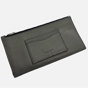 Coach Zip Phone Wallet F37892 | Sport Calf Leather | Pewter Grey